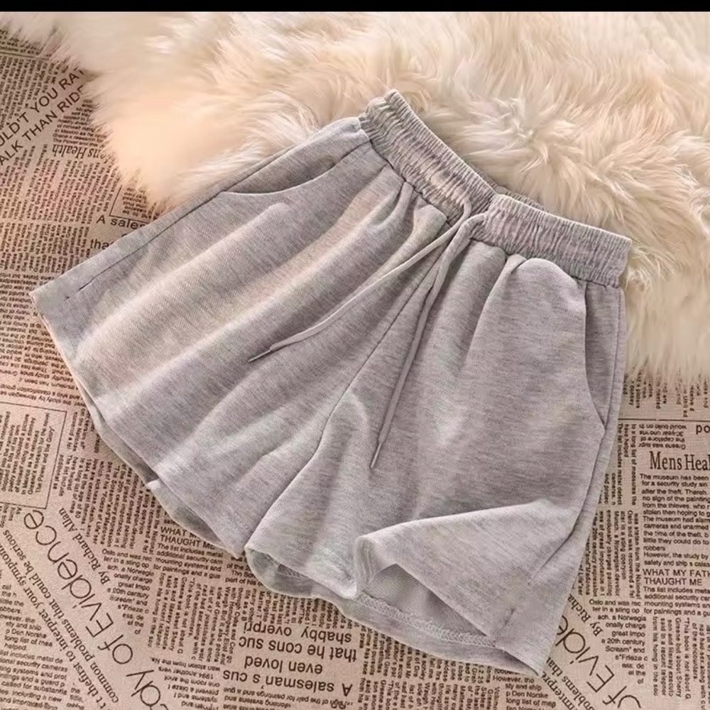Women Grey Casual Elastic Waist Short